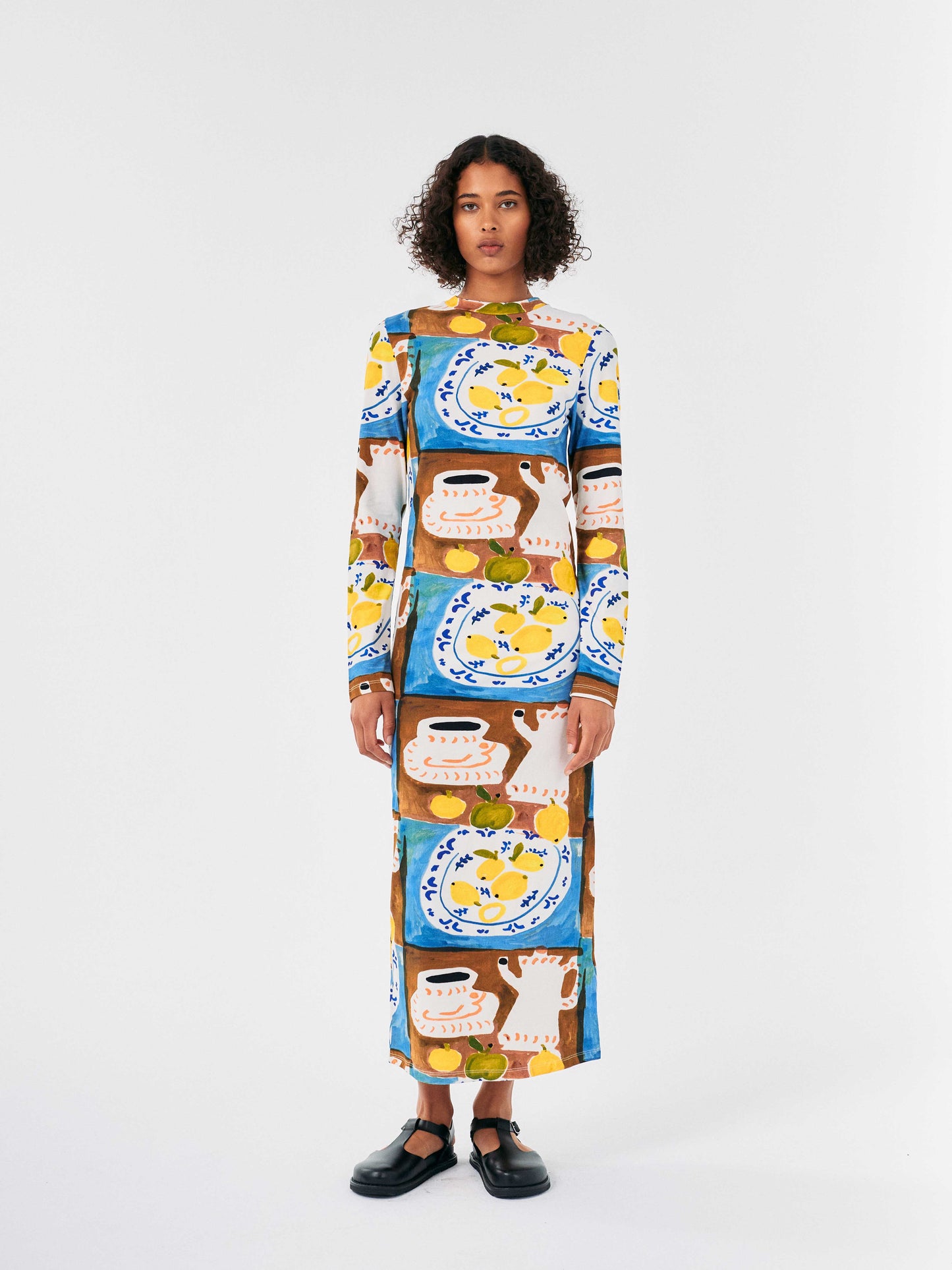 Abstract Tea Time Printed Bodycon Dress