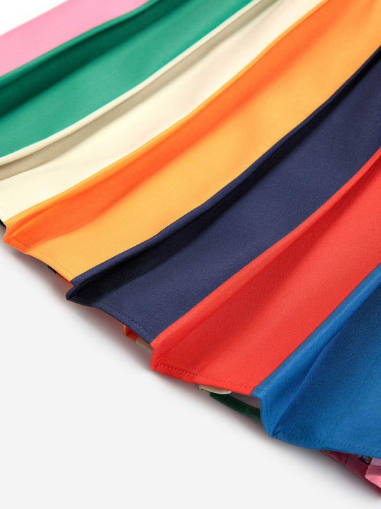 Bobo Color Block Pleated Skirt
