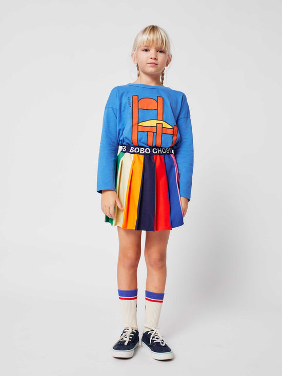 Bobo Color Block Pleated Skirt