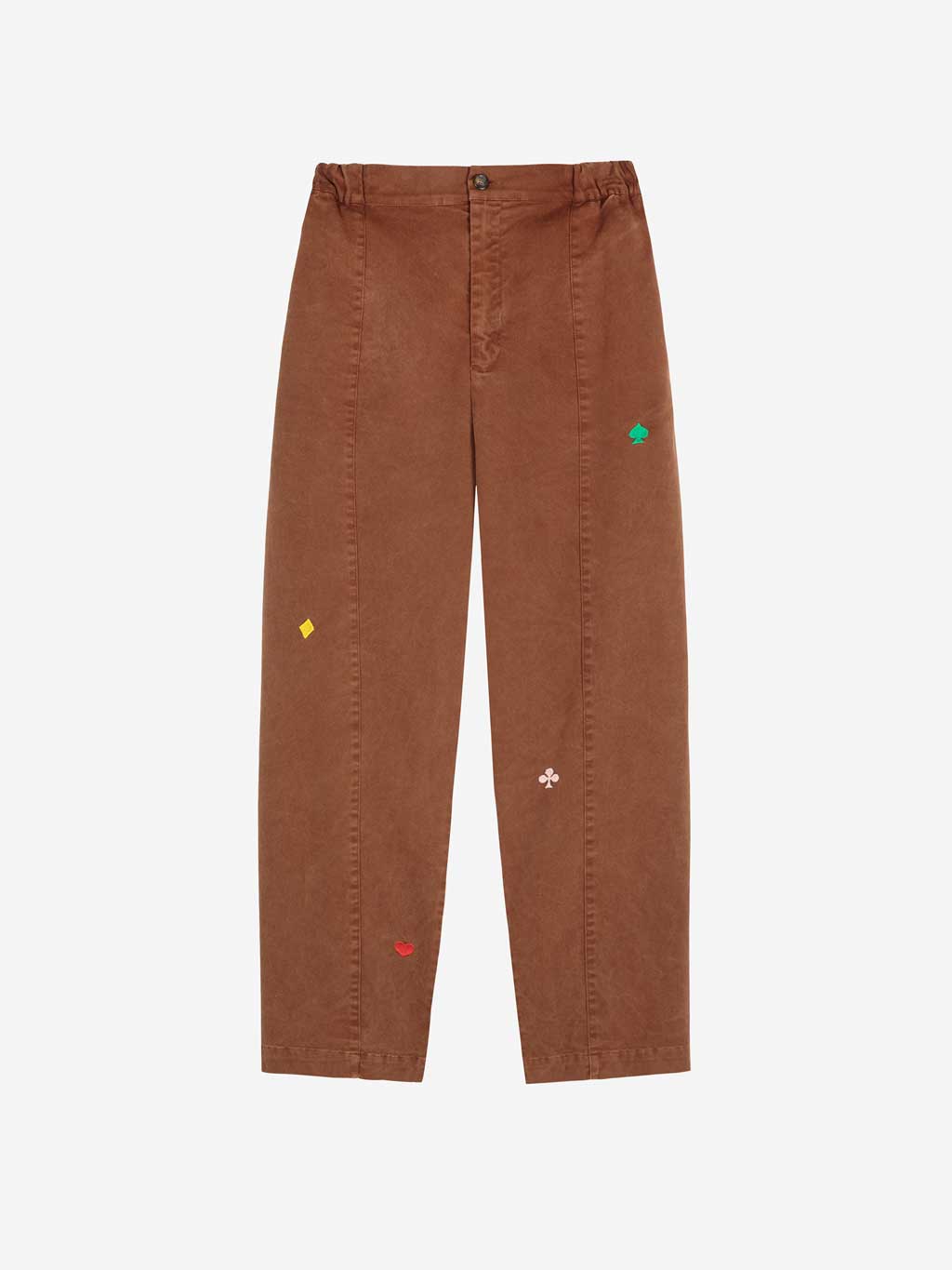 Brown Embroidery Cocoon Pants