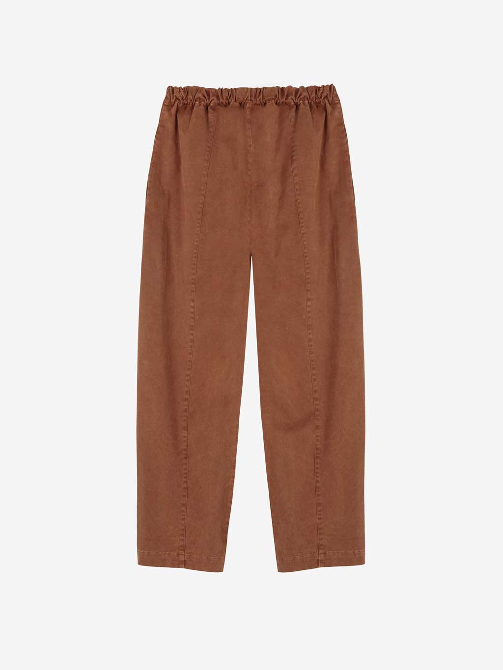 Brown Embroidery Cocoon Pants