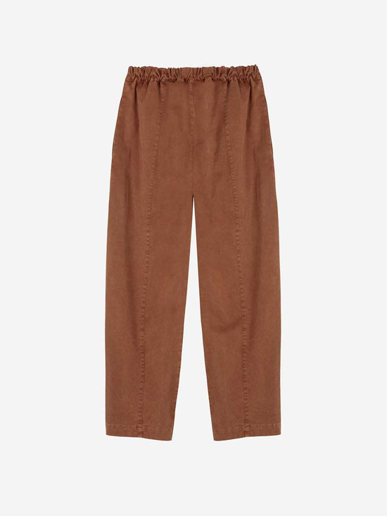Brown Embroidery Cocoon Pants