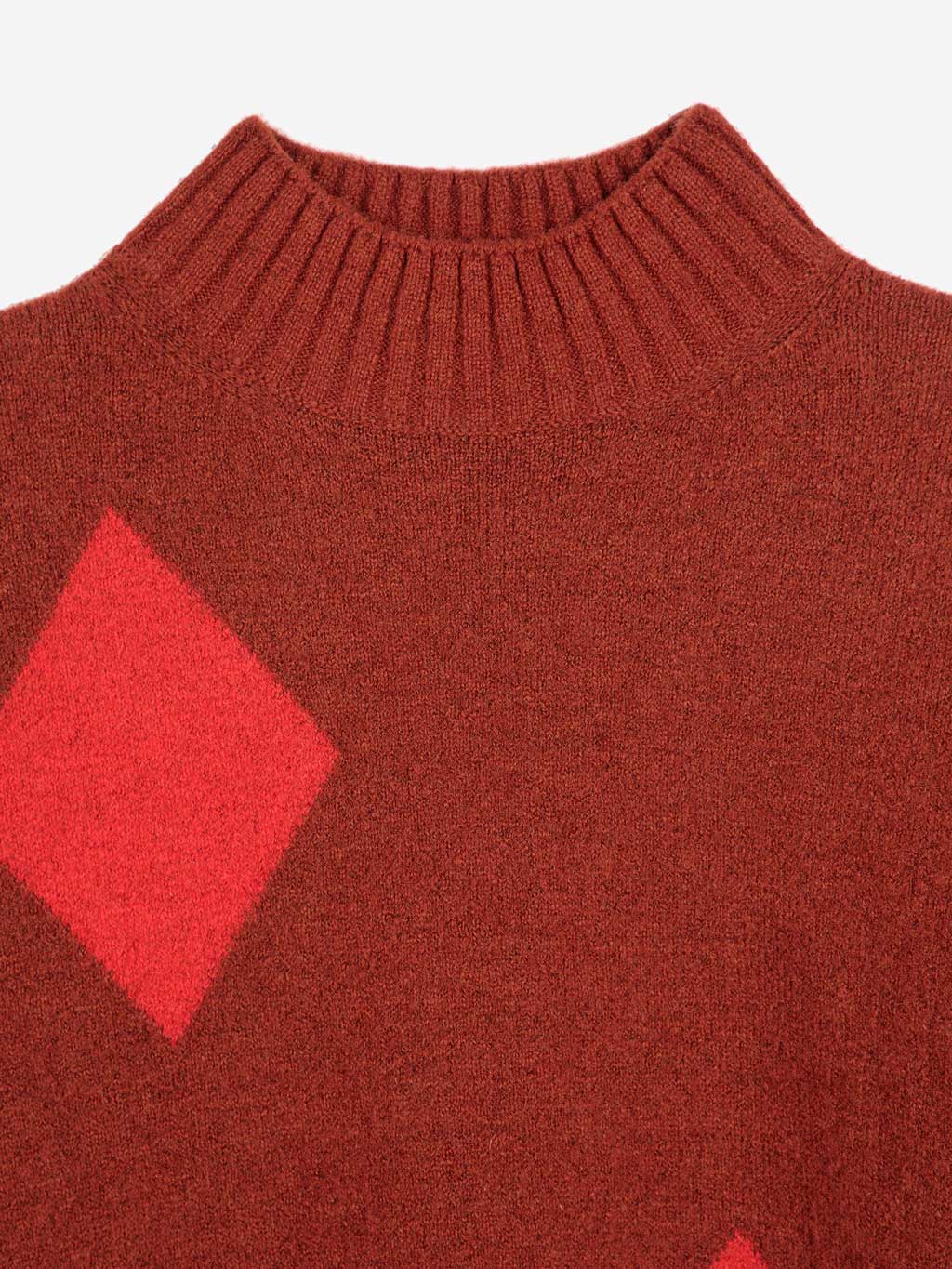 Diamond Card Turtle Neck Jumper