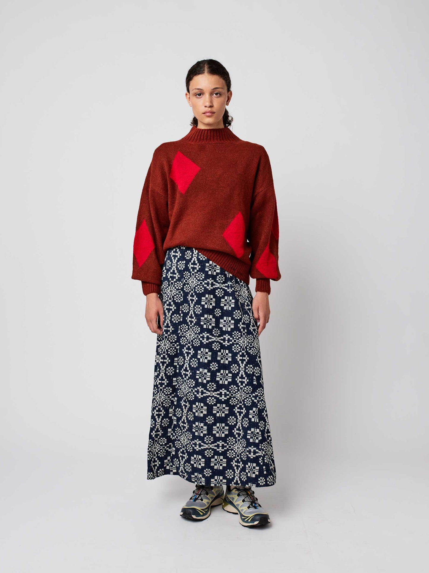 Diamond Card Turtle Neck Jumper