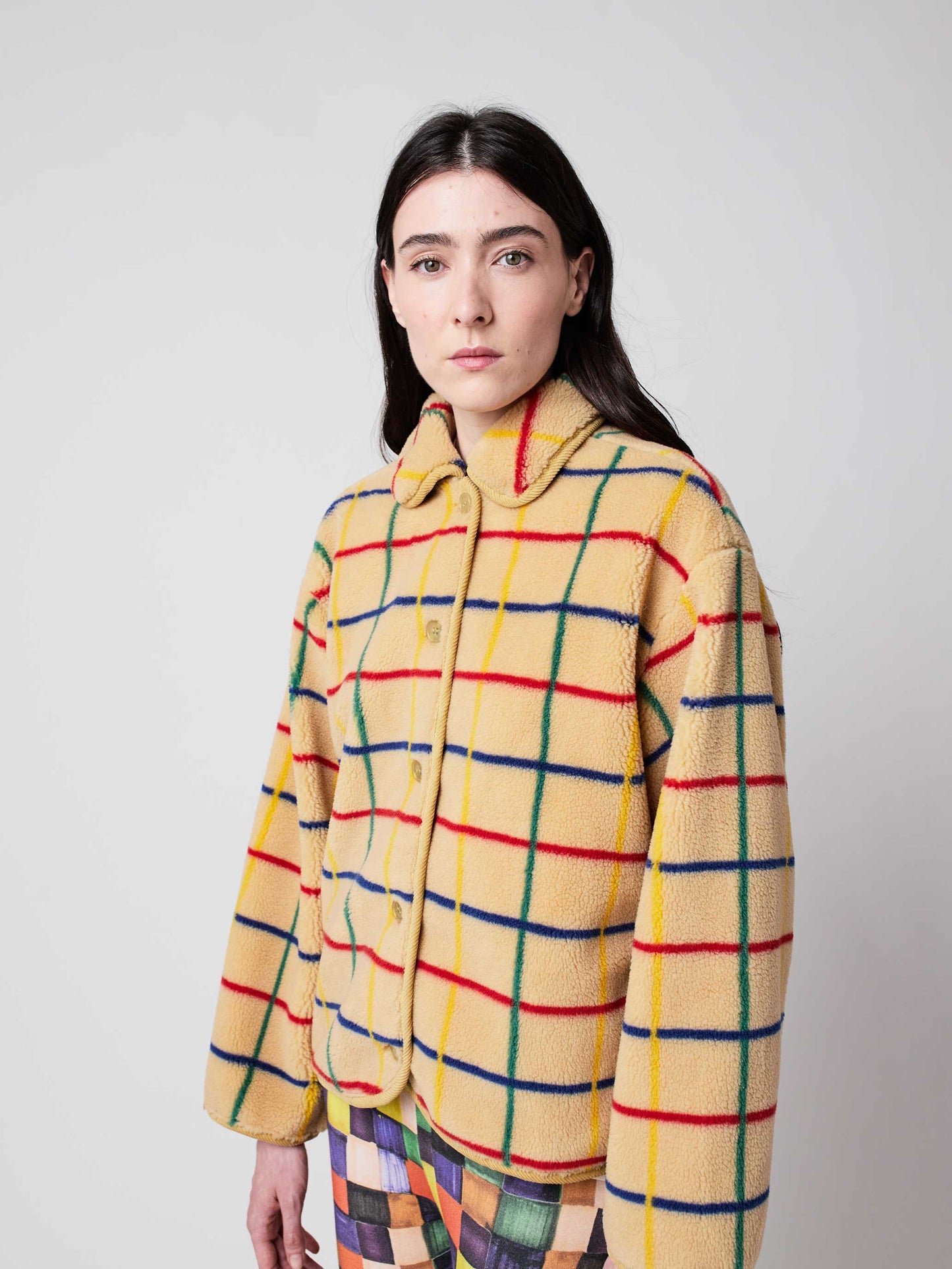 Colour Striped Sheepskin Jacket