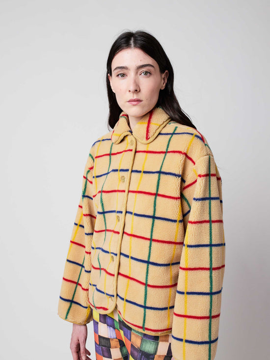 Colour Striped Sheepskin Jacket