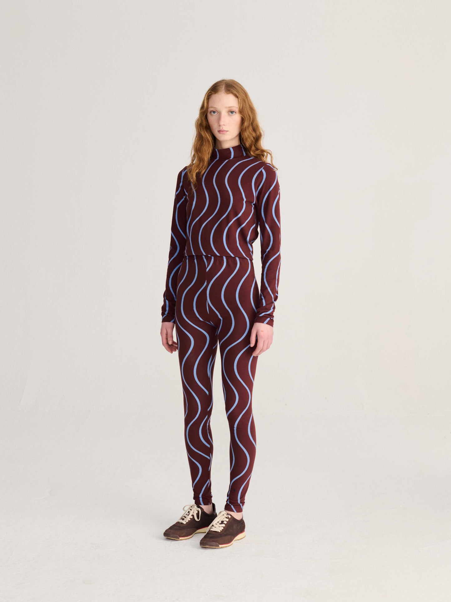 Psychedelic Stripes All Over Turtleneck Top