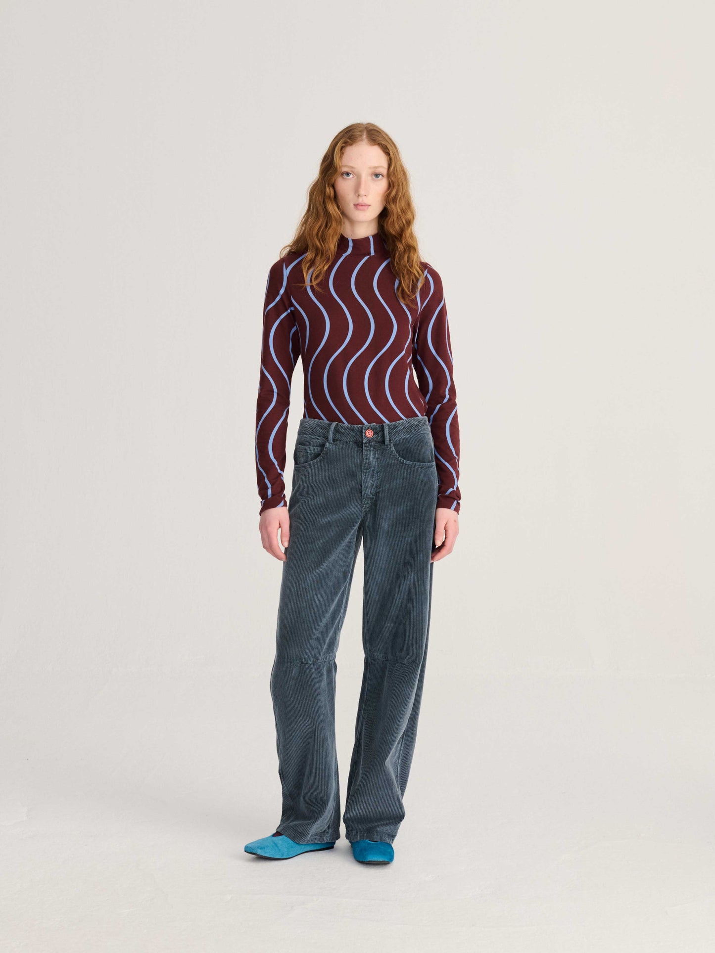 Psychedelic Stripes All Over Turtleneck Top