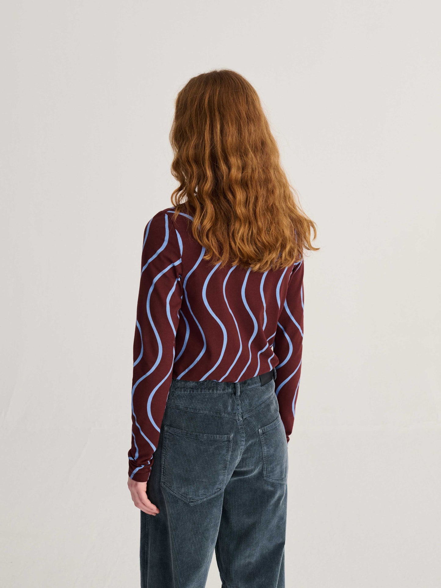 Psychedelic Stripes All Over Turtleneck Top
