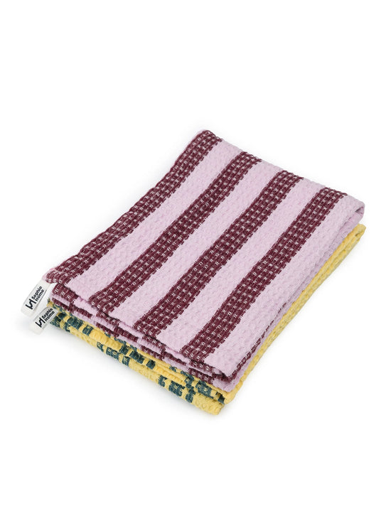 Burgundy Waffle Tea Towel Pack