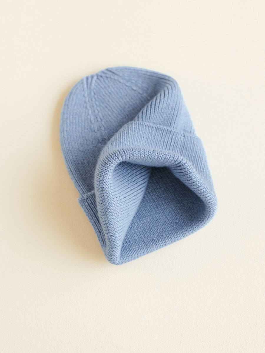 Light Blue Fonzie Newborn Beanie