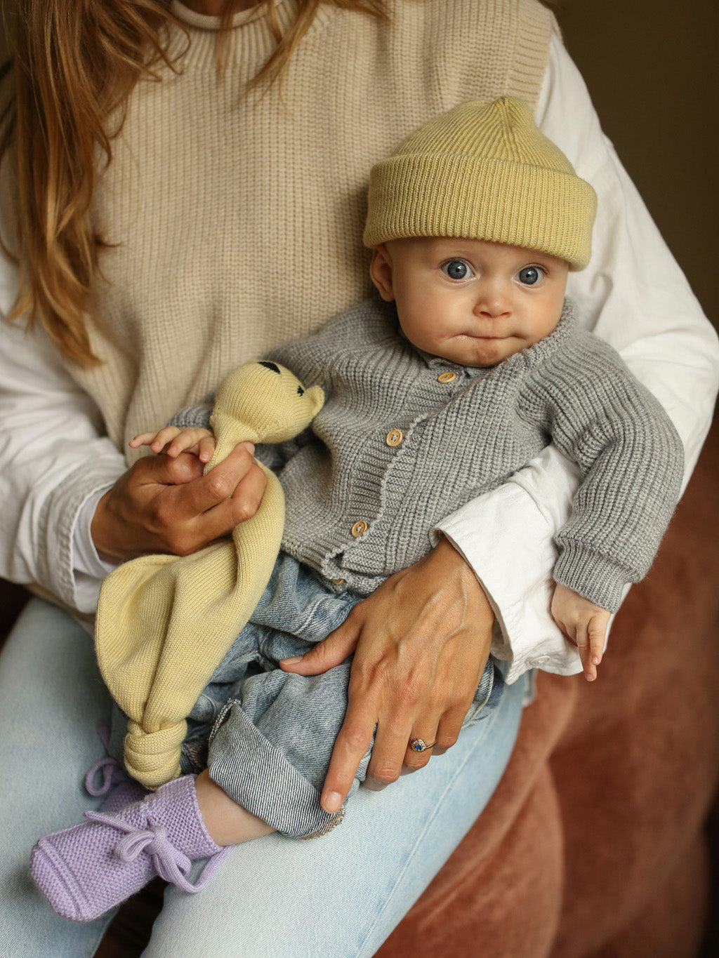 Light Yellow Fonzie Newborn Beanie