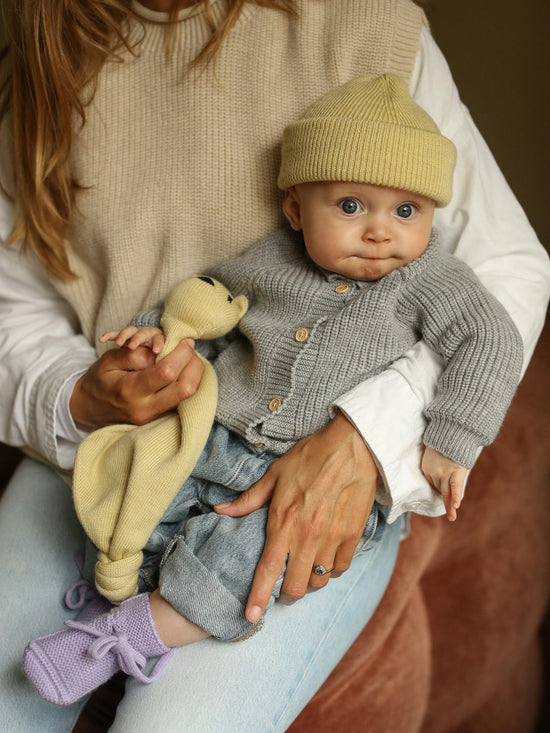 Light Yellow Fonzie Newborn Beanie