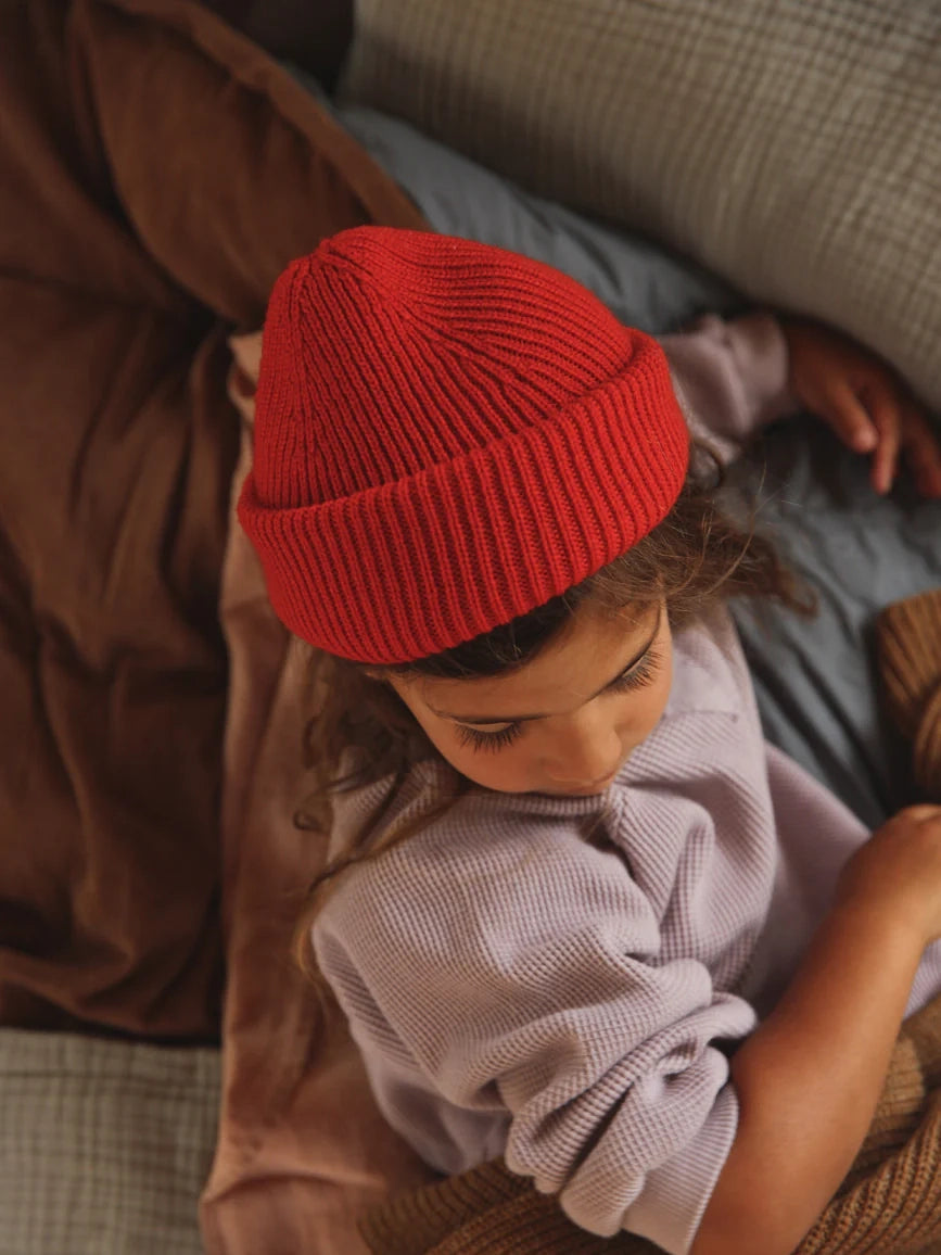 Red Fonzie Kids Beanie