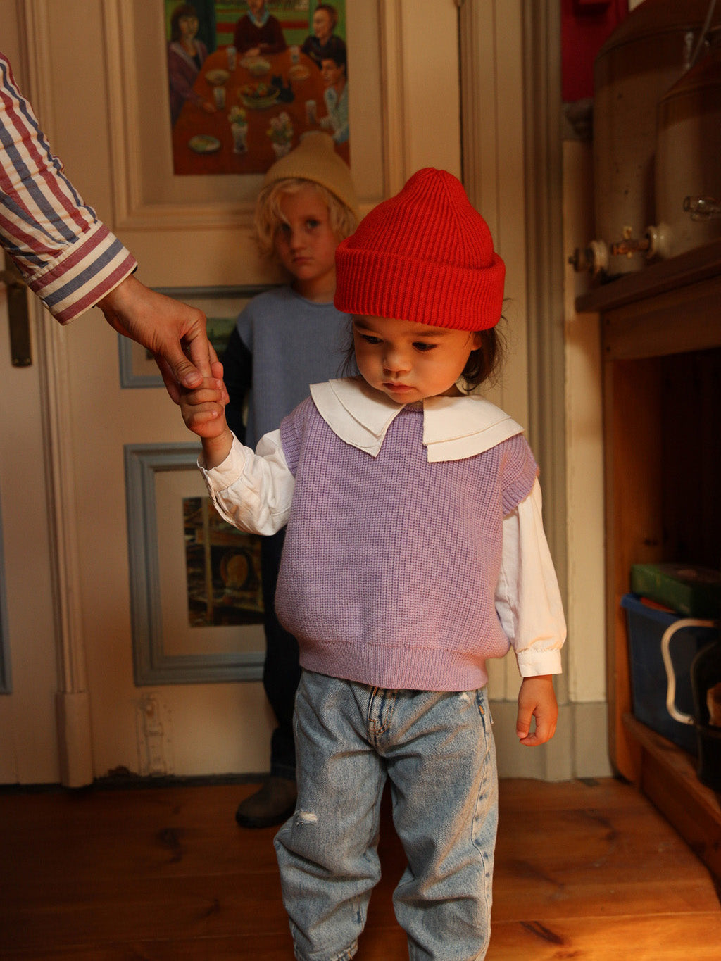 Red Fonzie Kids Beanie