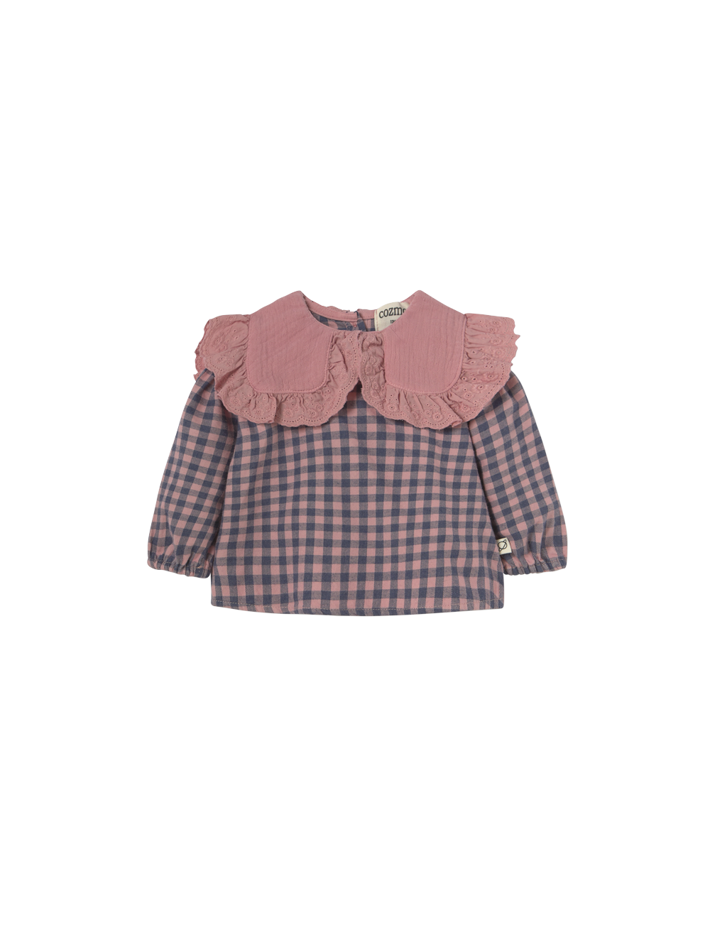 Rose Gingham Flannel Baby Blouse