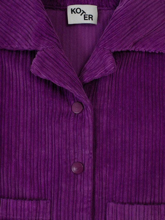 Purple Billie Corduroy Boxy Jacket