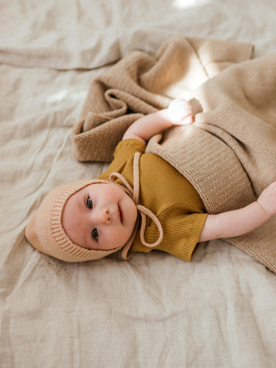 Apricot Dolly Baby Bonnet
