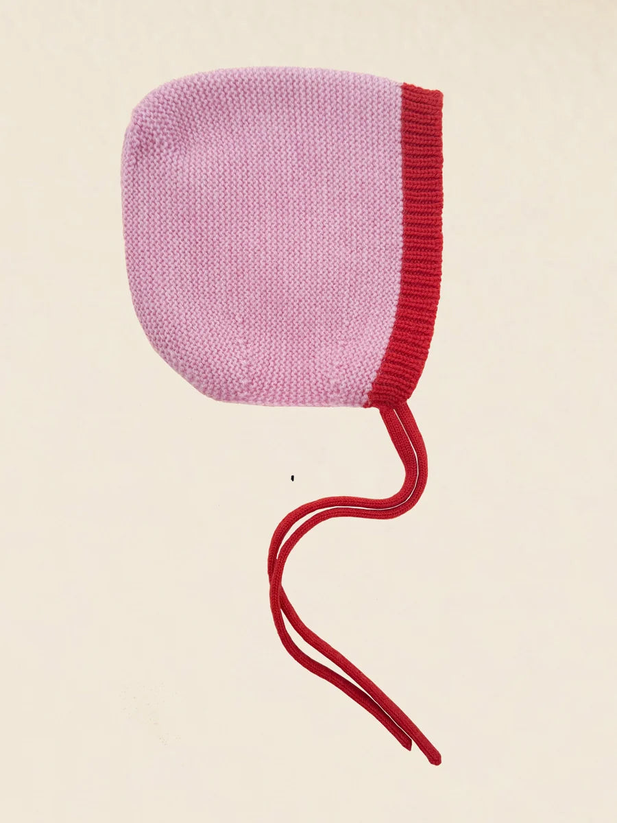 Cotton Candy & Red Dolly Baby Bonnet