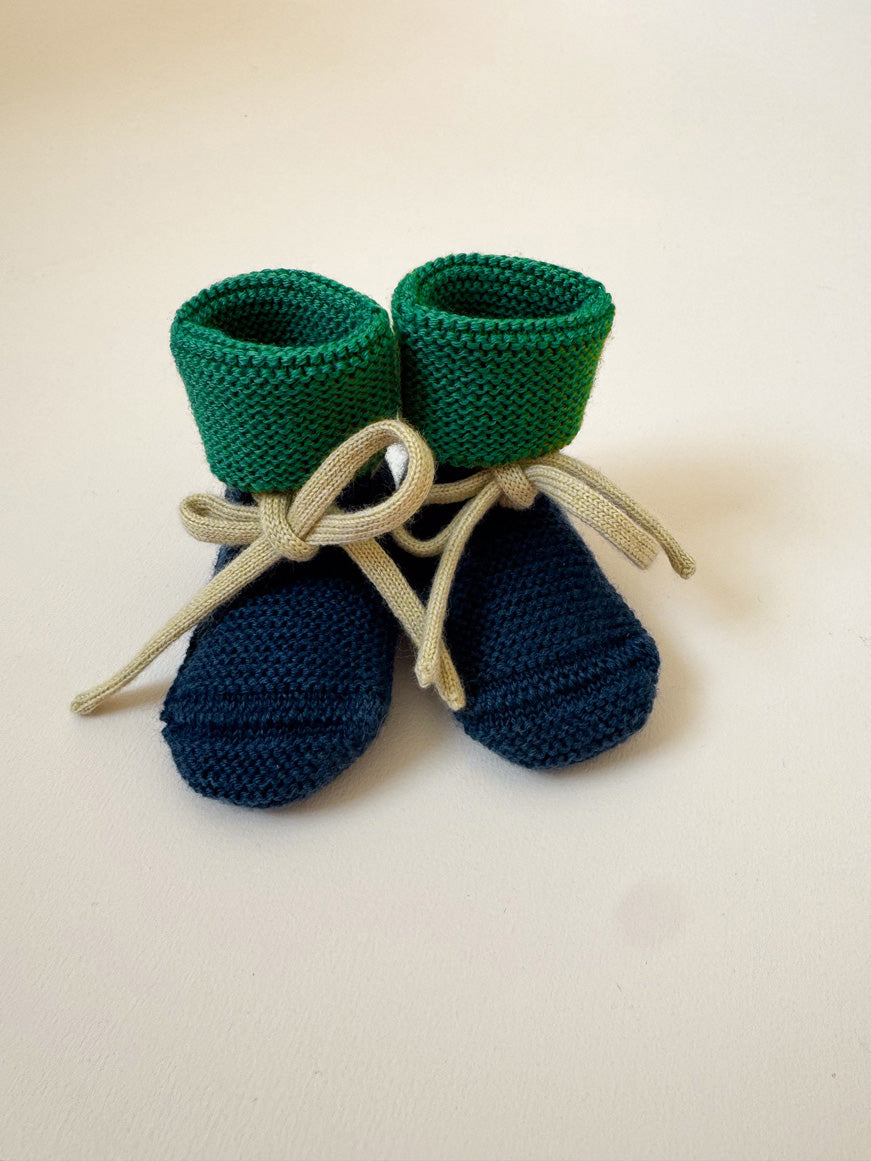 Blue & Grass Baby Booties