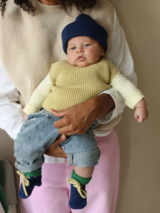 Blue & Grass Baby Booties