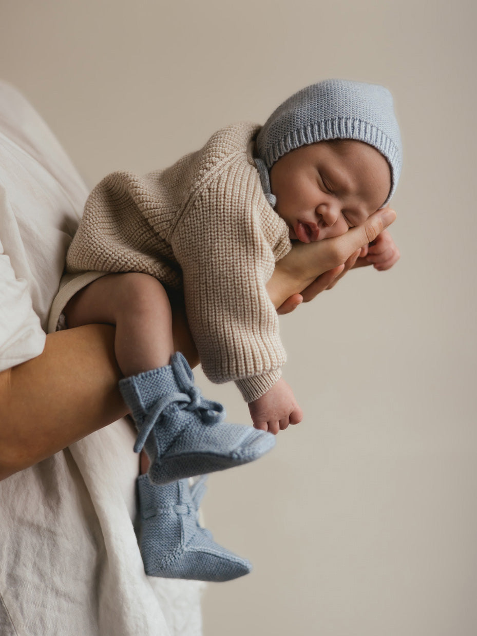 Light Blue Baby Booties