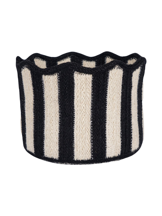 Black & White Stripe Tulip Basket