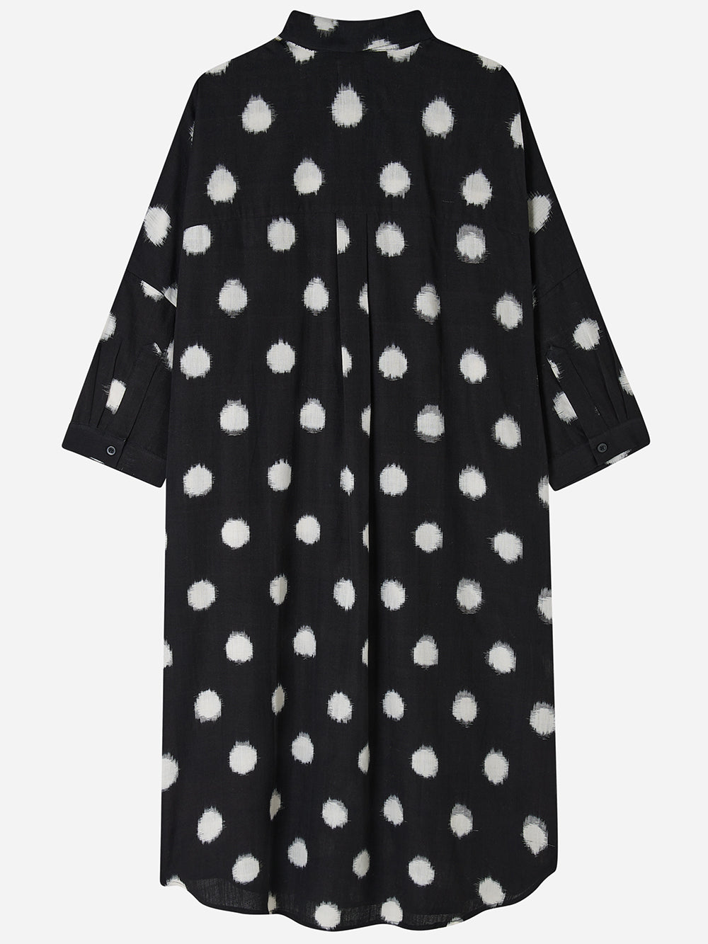 Black Ikat Spot Shirt Dress