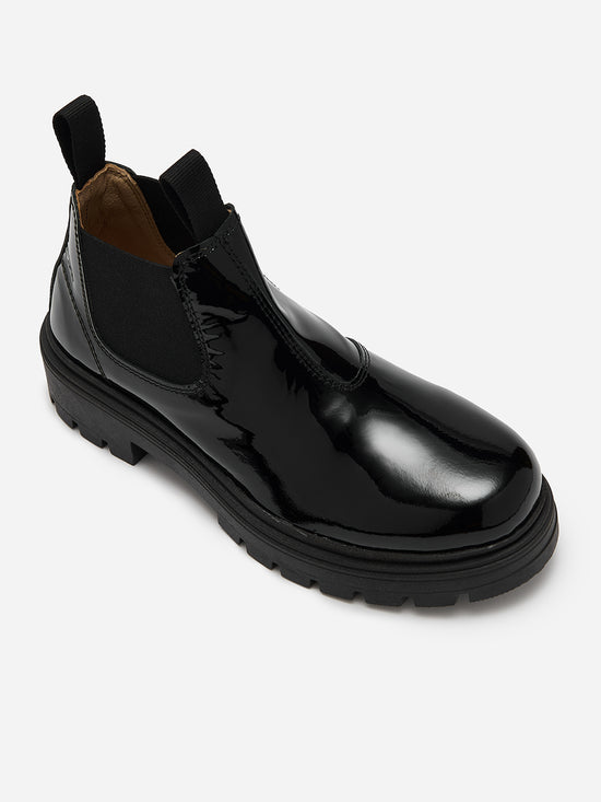 Black Patent Chelsea Boot