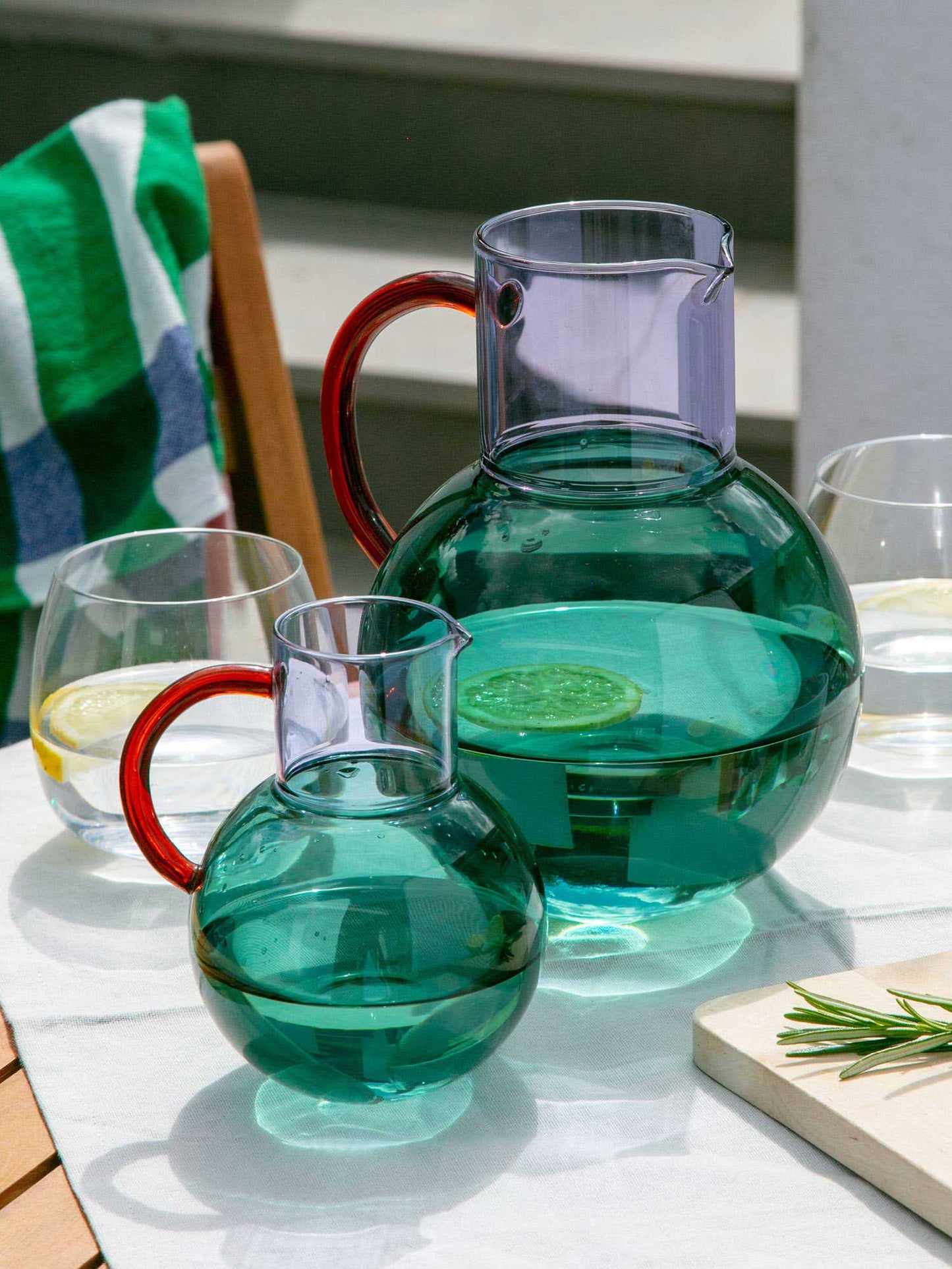 Teal Pablo Large Glass Jug