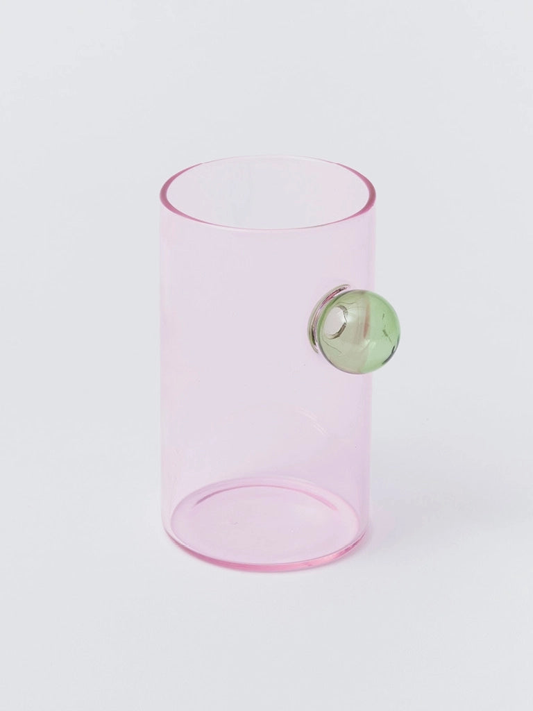 Pink & Green Bubble Glass