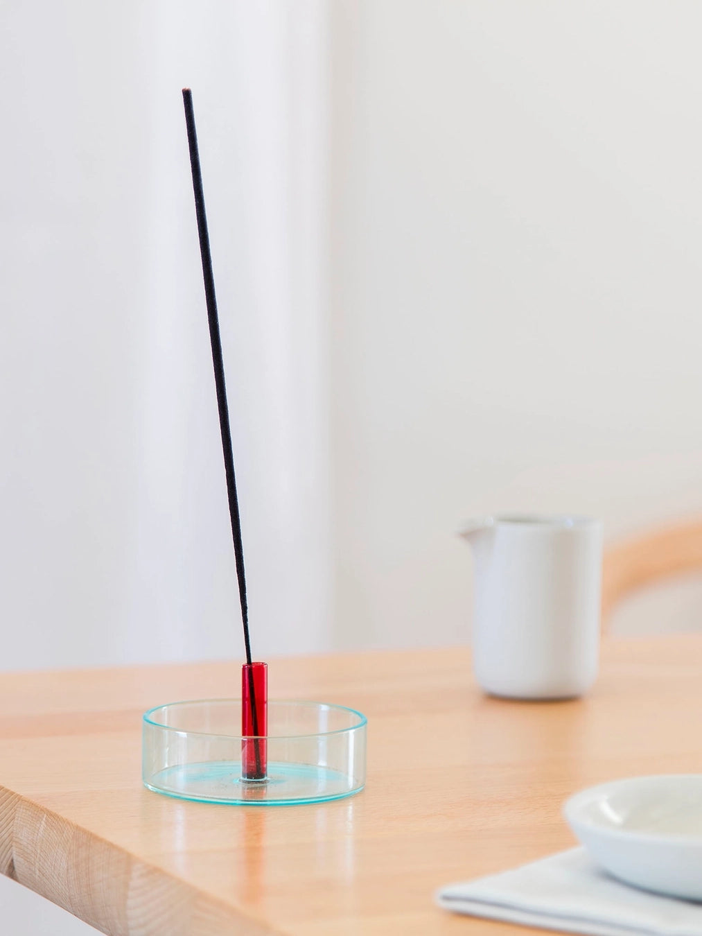 Red & Blue Glass Incense Holder