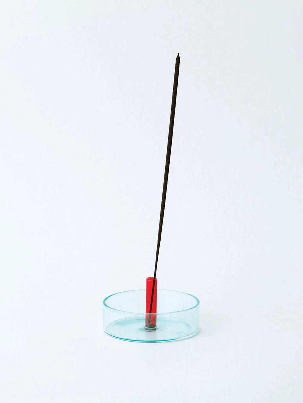 Red & Blue Glass Incense Holder
