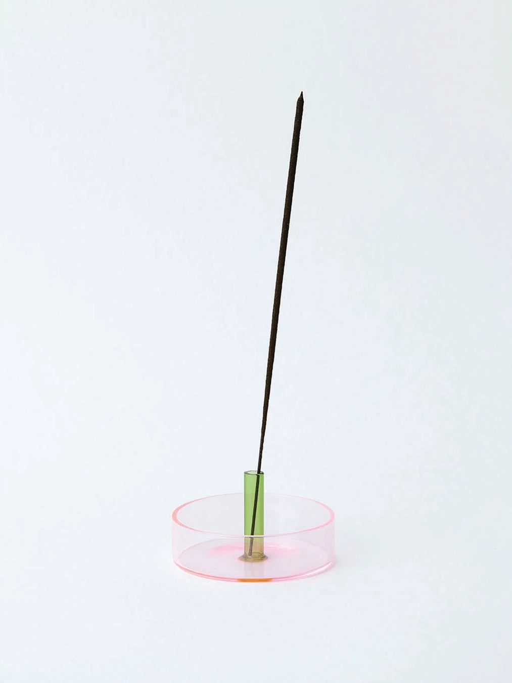 Pink & Green Glass Incense Holder