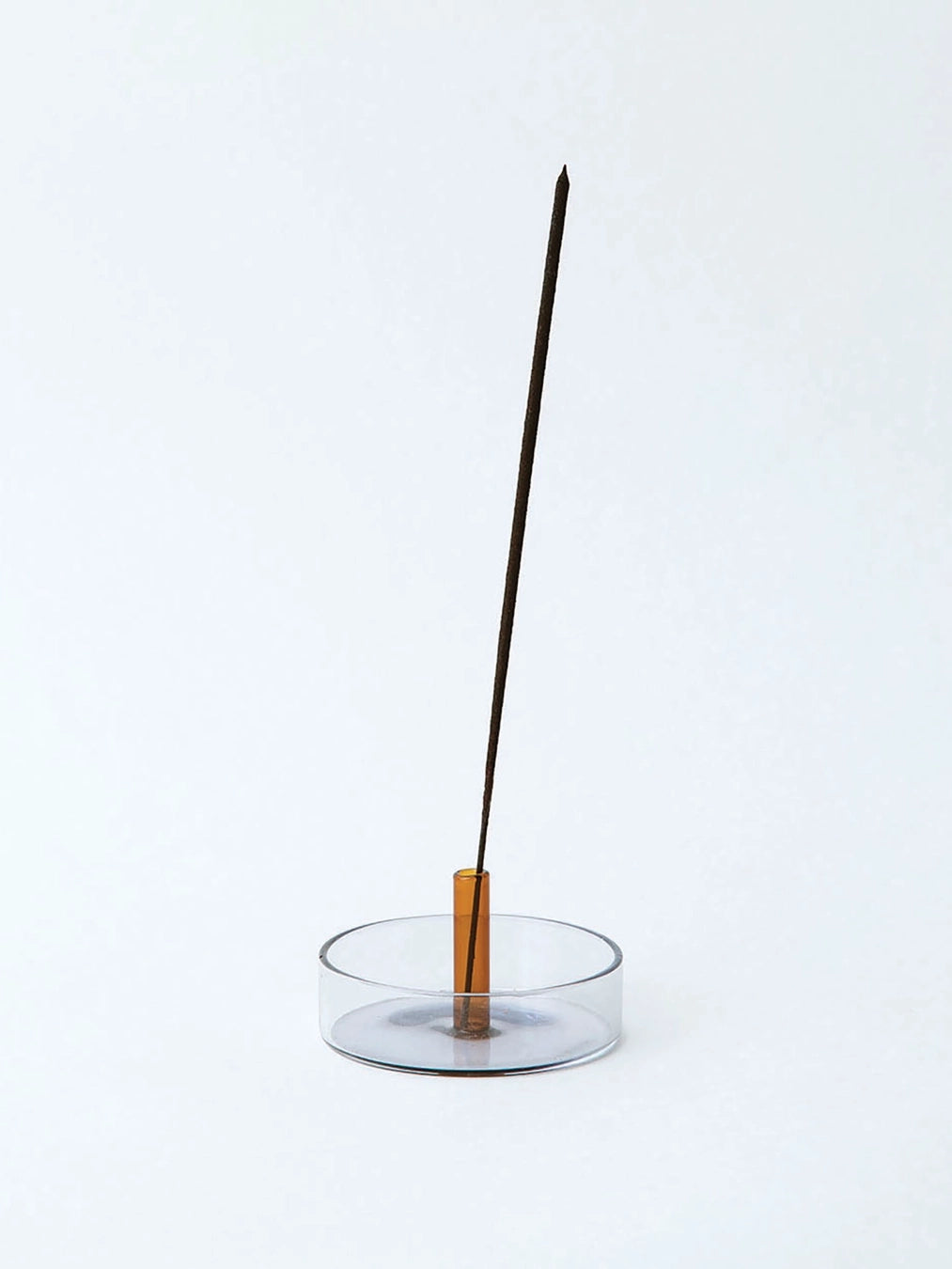 Grey & Orange Glass Incense Holder