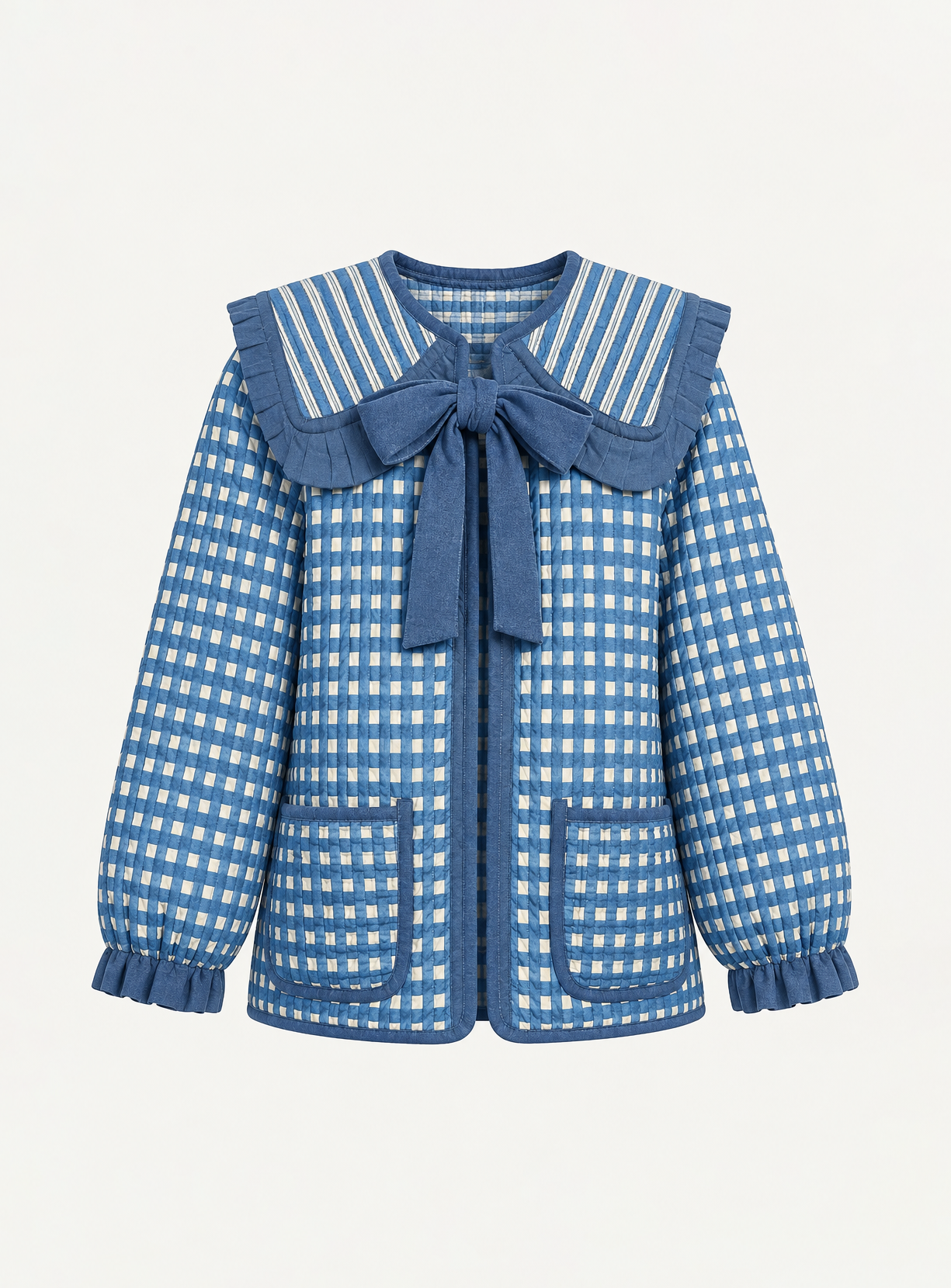 Blue Reversible Sailor Collar Jacket