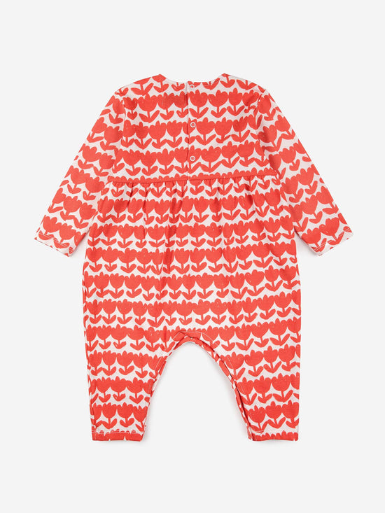 Retro Flowers All Over Baby Overall