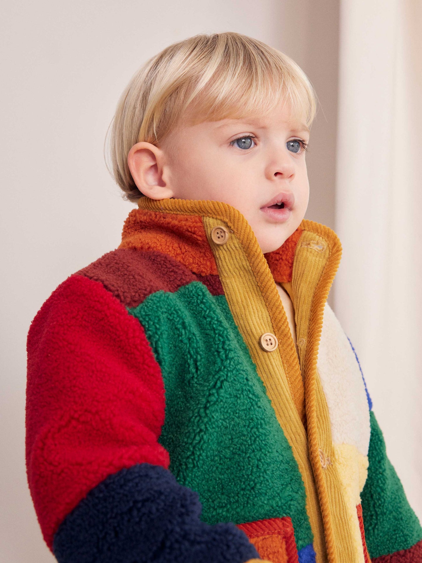 Colour Block Sheepskin Baby Jacket