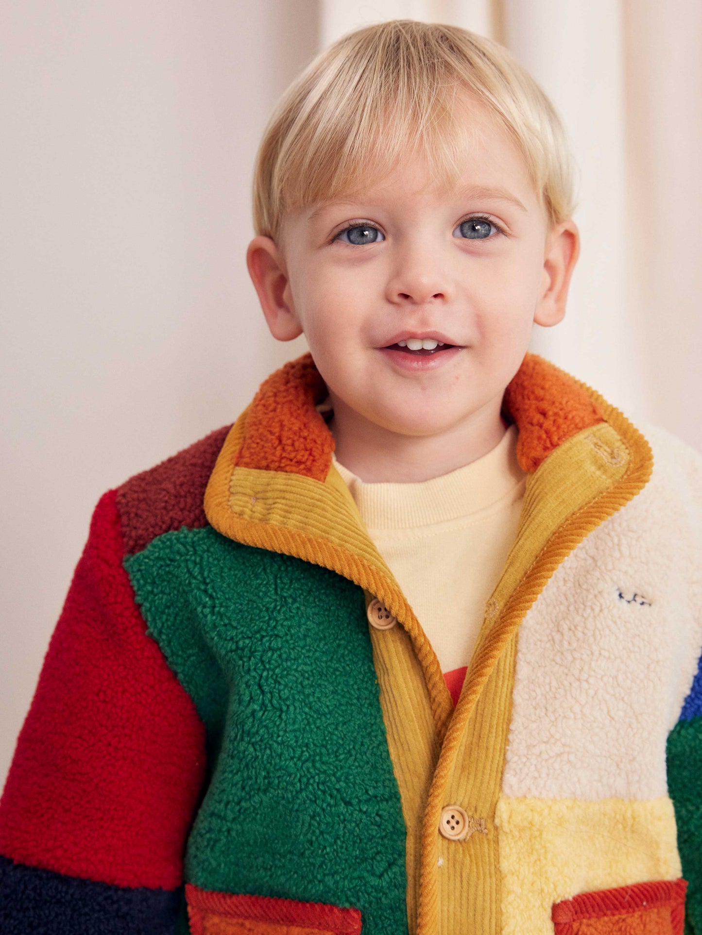 Colour Block Sheepskin Baby Jacket