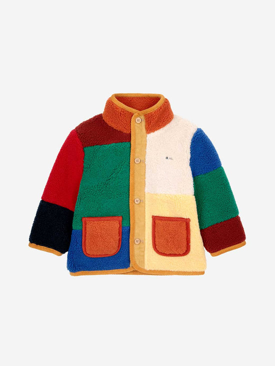 Colour Block Sheepskin Baby Jacket