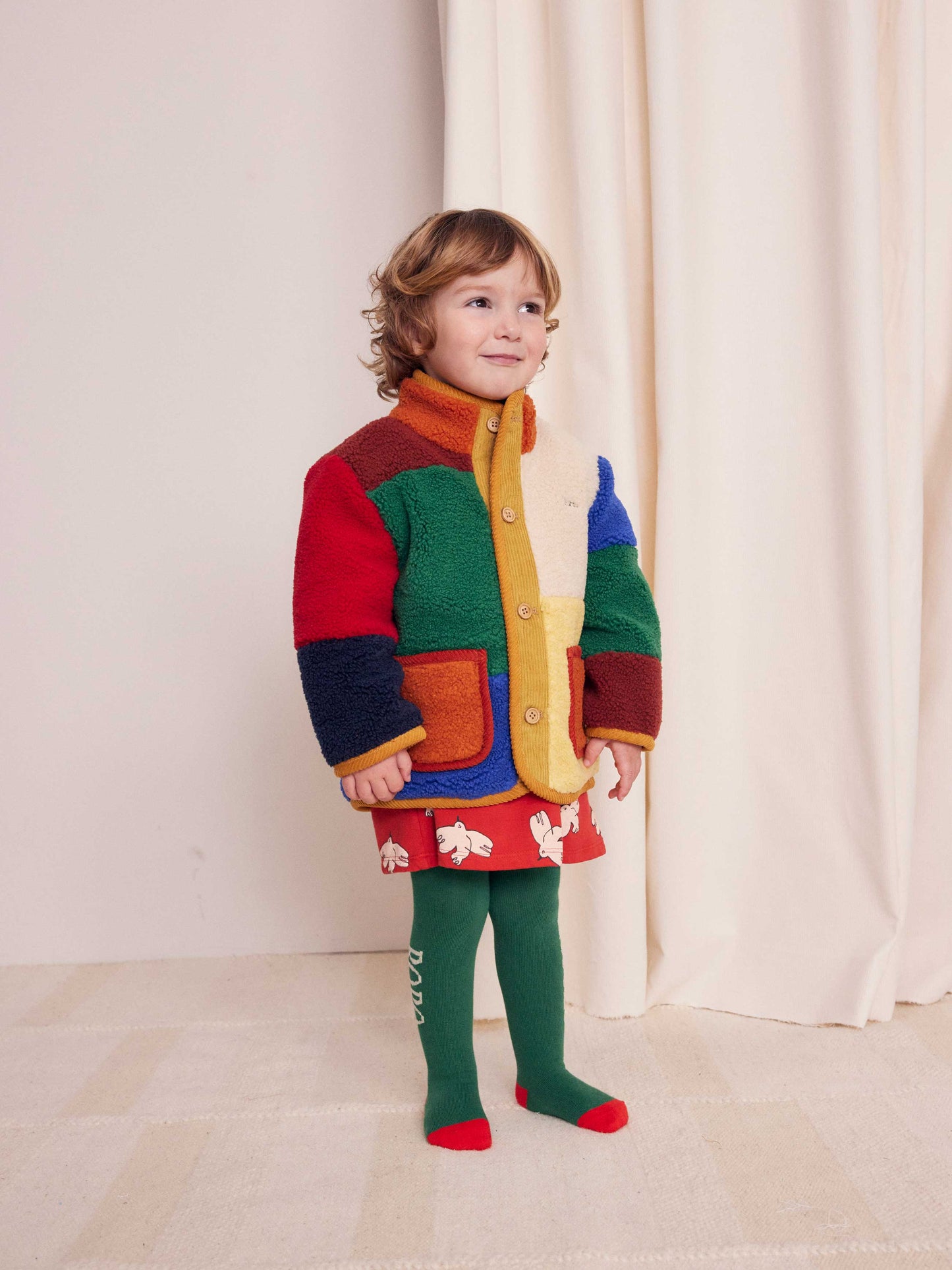 Colour Block Sheepskin Baby Jacket