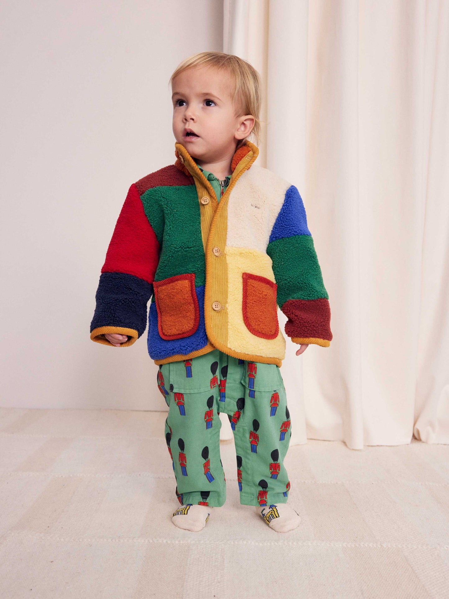 Colour Block Sheepskin Baby Jacket