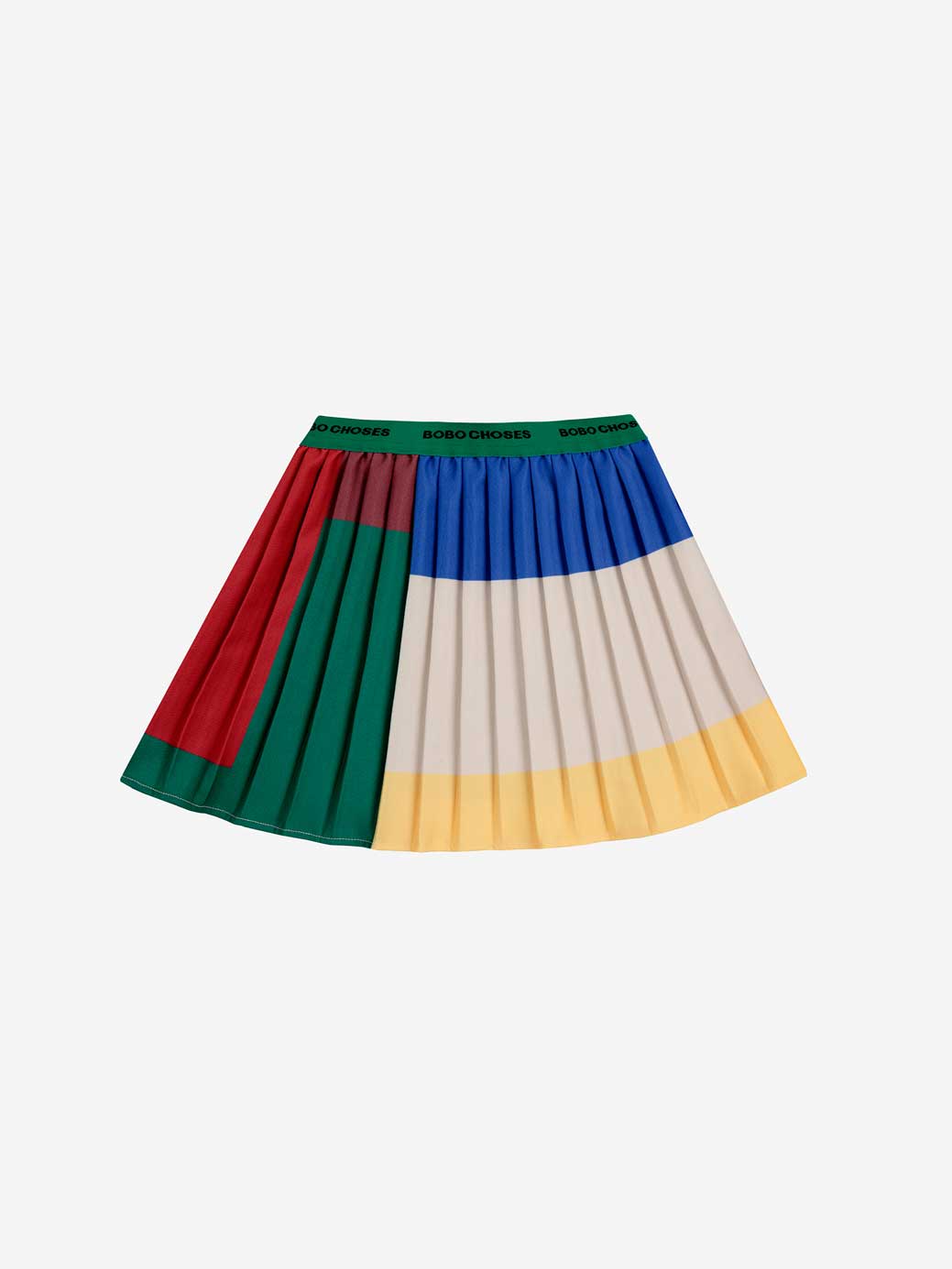 Colour Block Pleated Woven Skirt