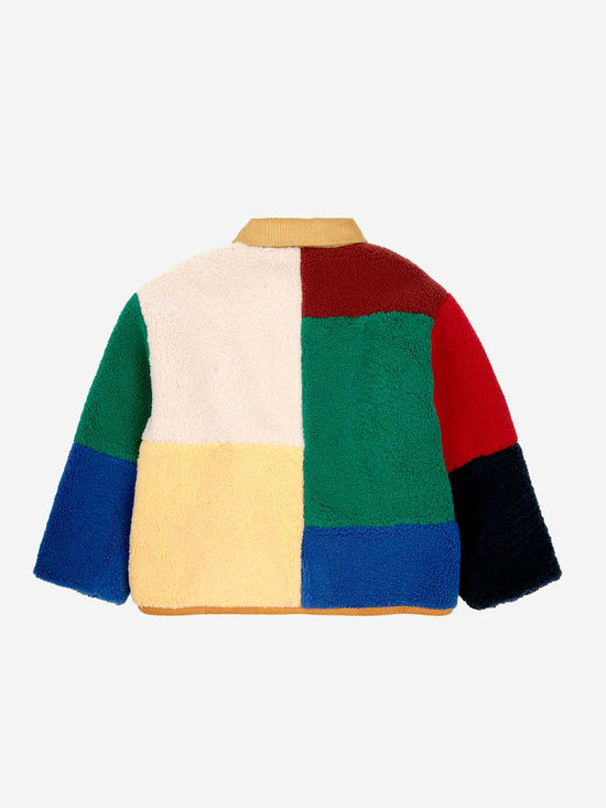 Colour Block Sheepskin Jacket