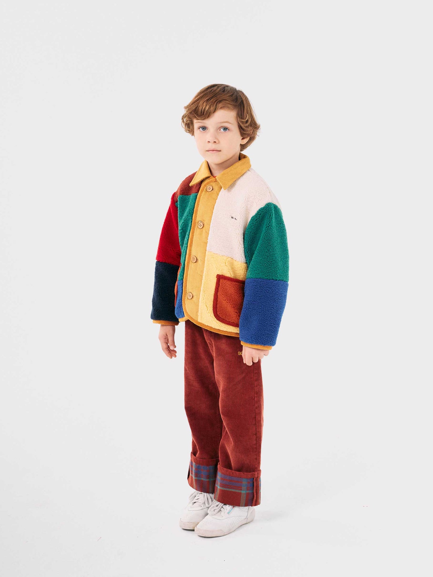 Colour Block Sheepskin Jacket