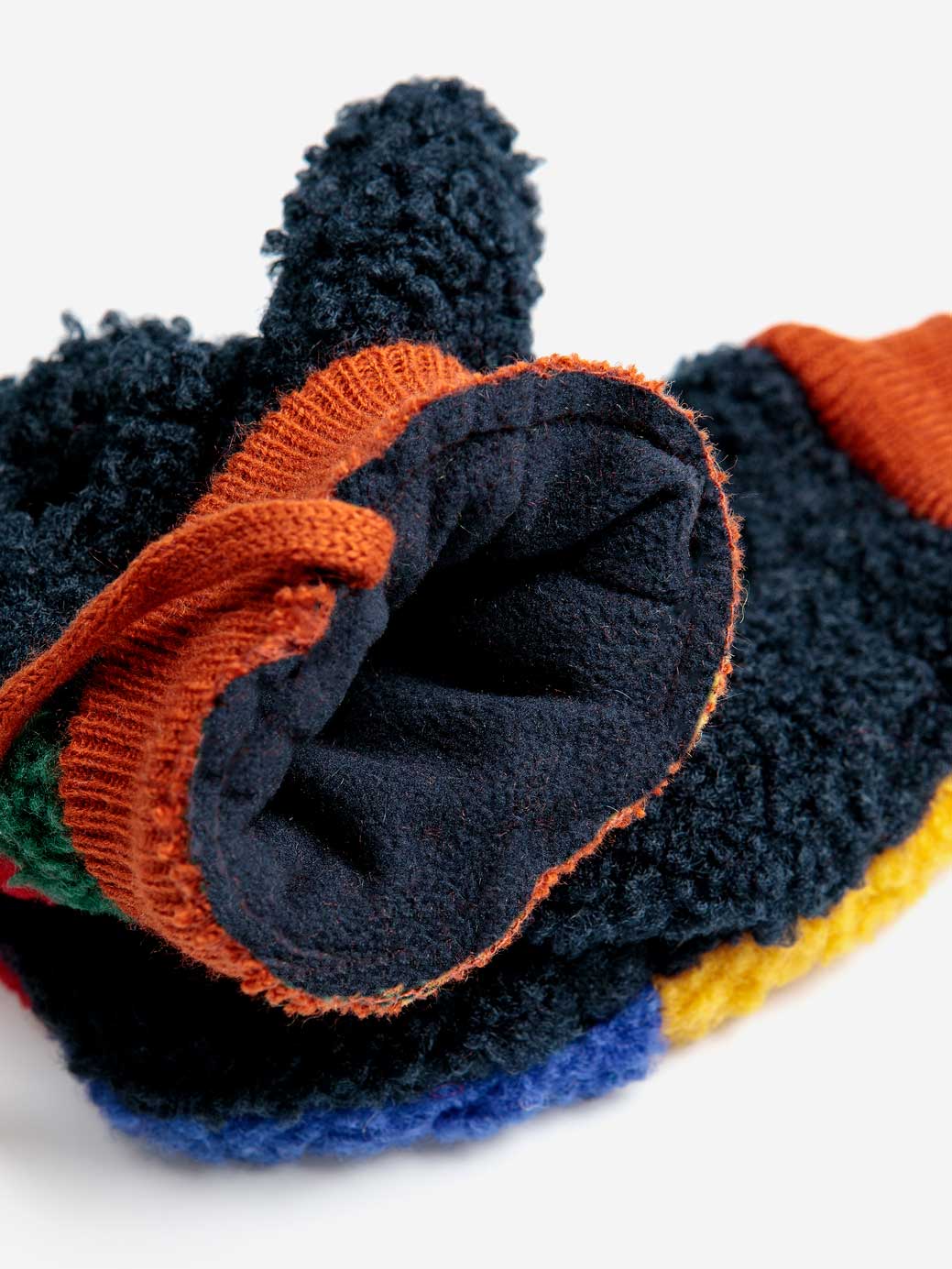 Colour Block Sheepskin Baby Mittens