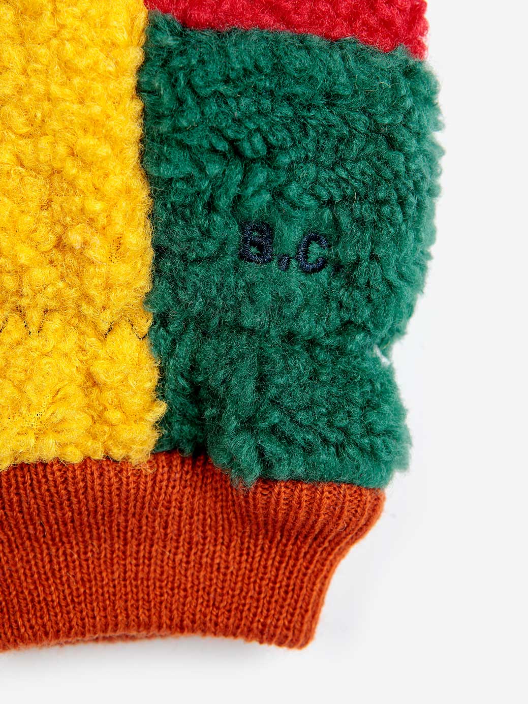 Colour Block Sheepskin Mittens