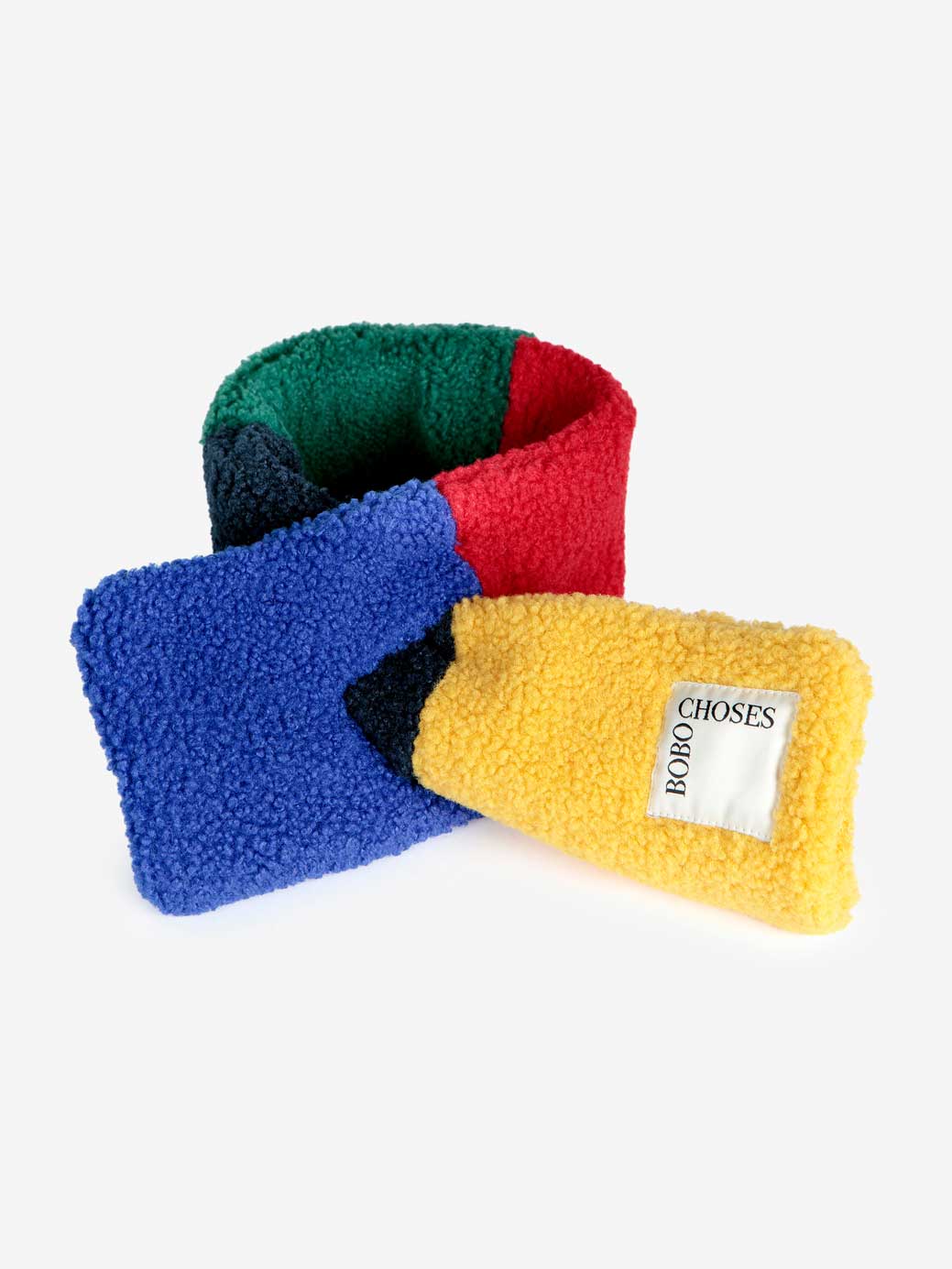 Colour Block Sheepskin Neck Warmer