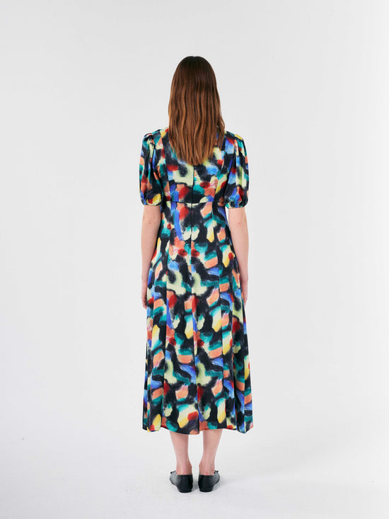 Fantasy World Printed Evase Dress