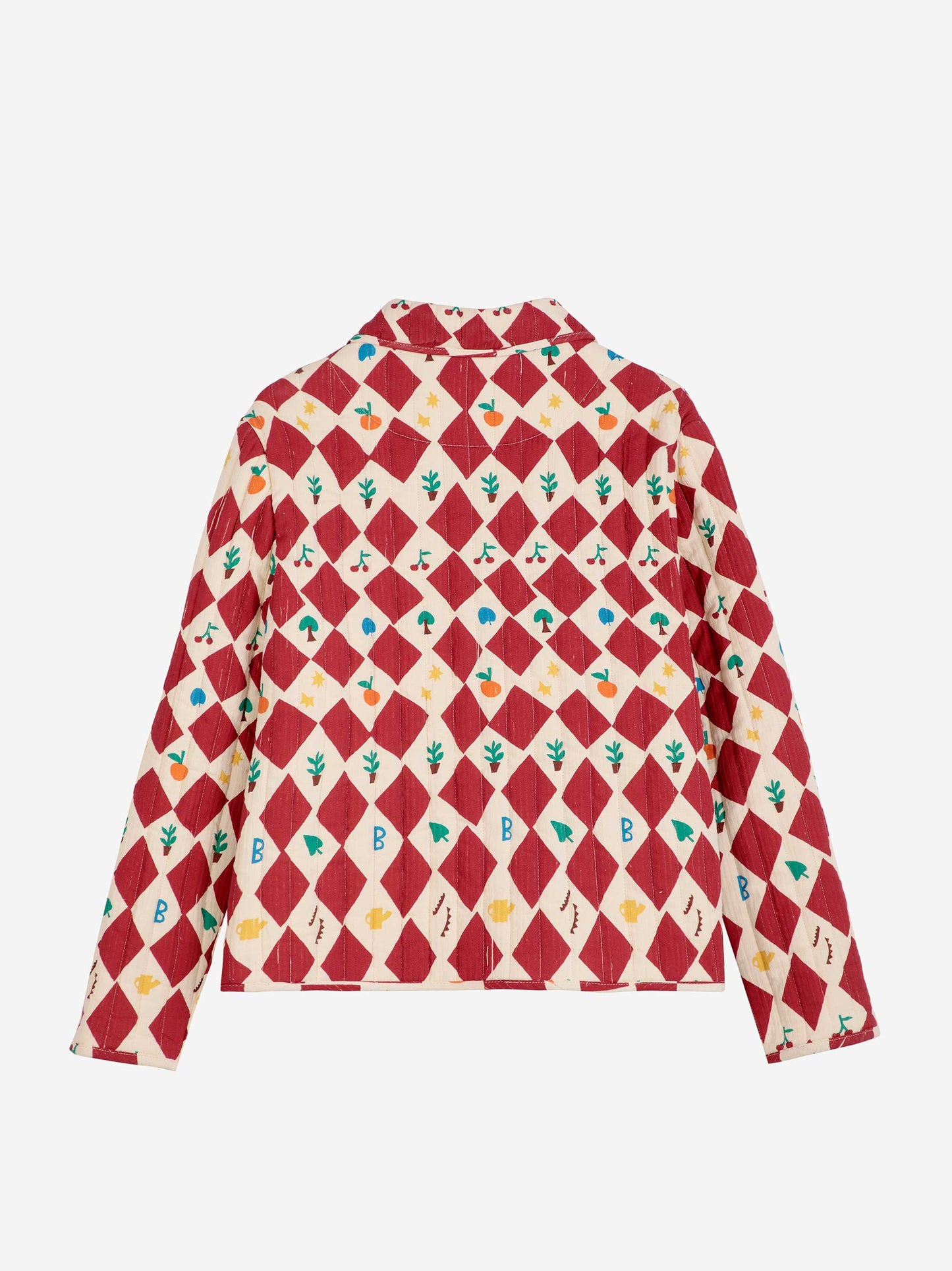 Harlequin Printed Quilted Cropped Jacket